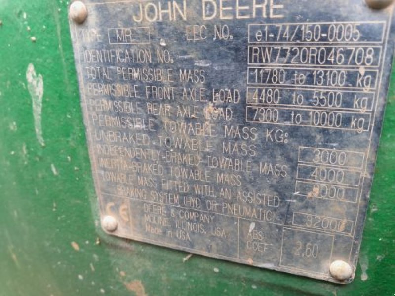 Traktor типа John Deere 7720, Gebrauchtmaschine в VELAINES (Фотография 5)