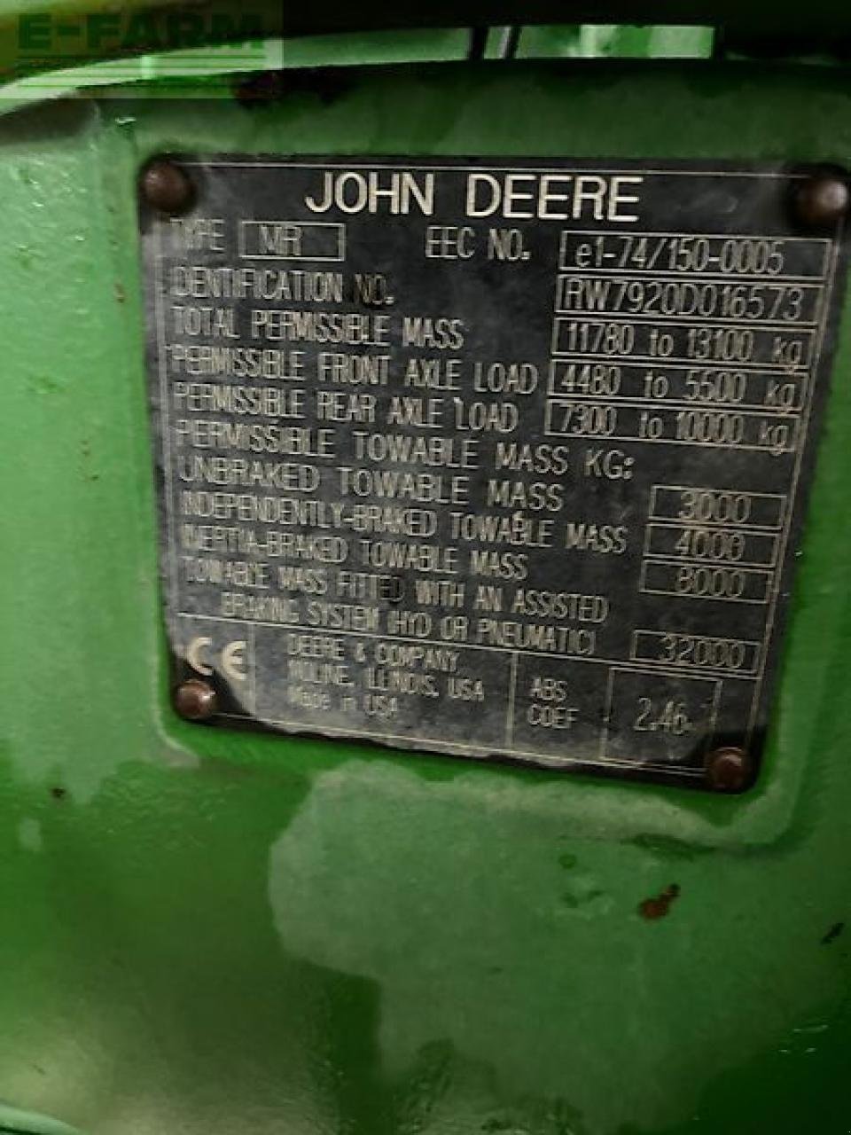 Traktor Türe ait John Deere 7920, Gebrauchtmaschine içinde WALLHAUSEN (resim 7)