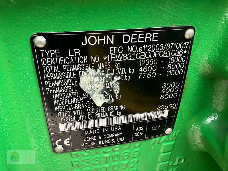 Traktor of the type John Deere 8310R Powr Shift *Motor neu*, Gebrauchtmaschine in Salsitz (Picture 16)