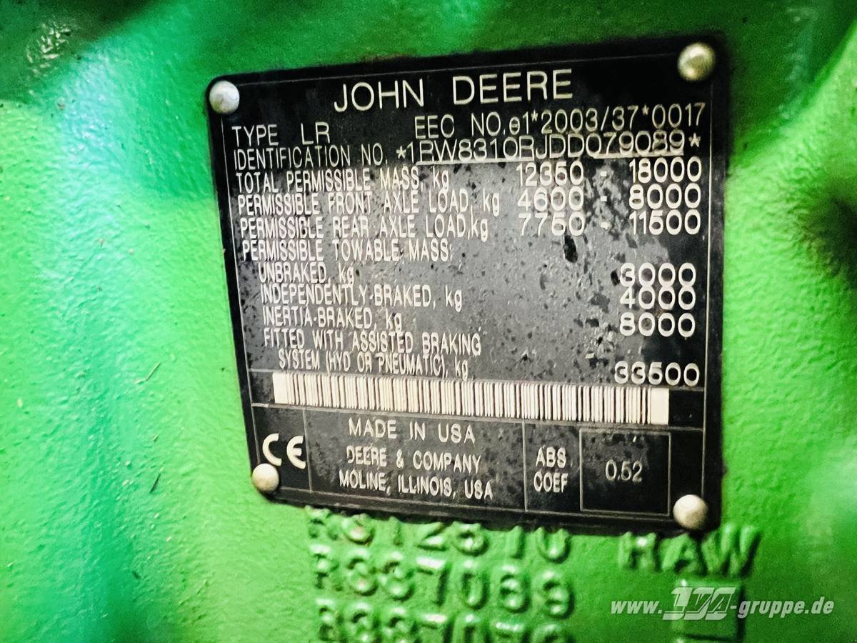 Traktor du type John Deere 8310R, Gebrauchtmaschine en Sülzetal OT Altenweddingen (Photo 22)