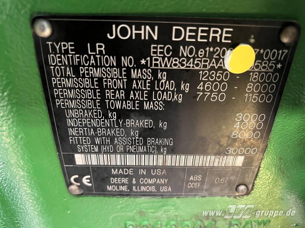 Traktor van het type John Deere 8345R, Gebrauchtmaschine in Sülzetal OT Altenweddingen (Foto 19)