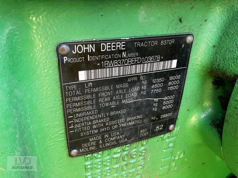 Traktor of the type John Deere 8370R, Gebrauchtmaschine in Spelle (Picture 15)