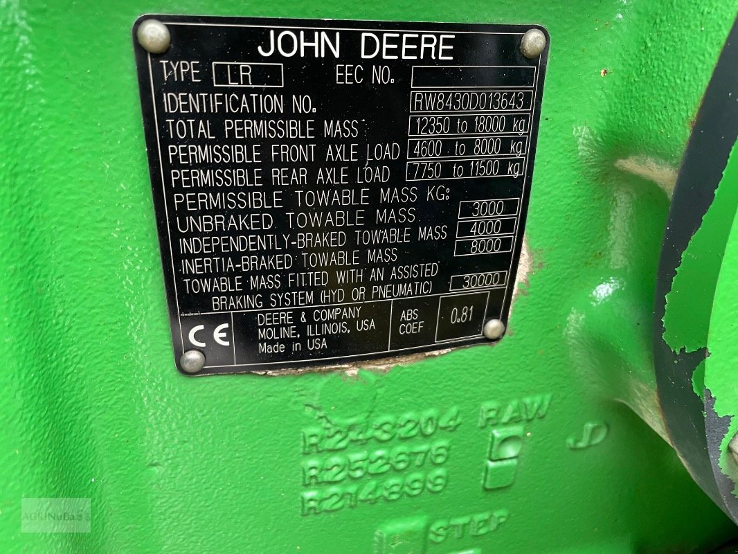 Traktor des Typs John Deere 8430 AutoPowr, Gebrauchtmaschine in Prenzlau (Bild 18)