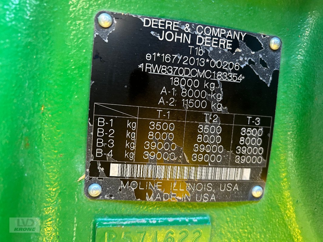 Traktor des Typs John Deere 8R 370, Gebrauchtmaschine in Barsinghausen OT Groß Munzel (Bild 21)