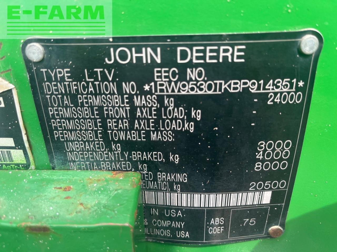 Traktor typu John Deere 9530T, Gebrauchtmaschine v Hamburg (Obrázek 11)