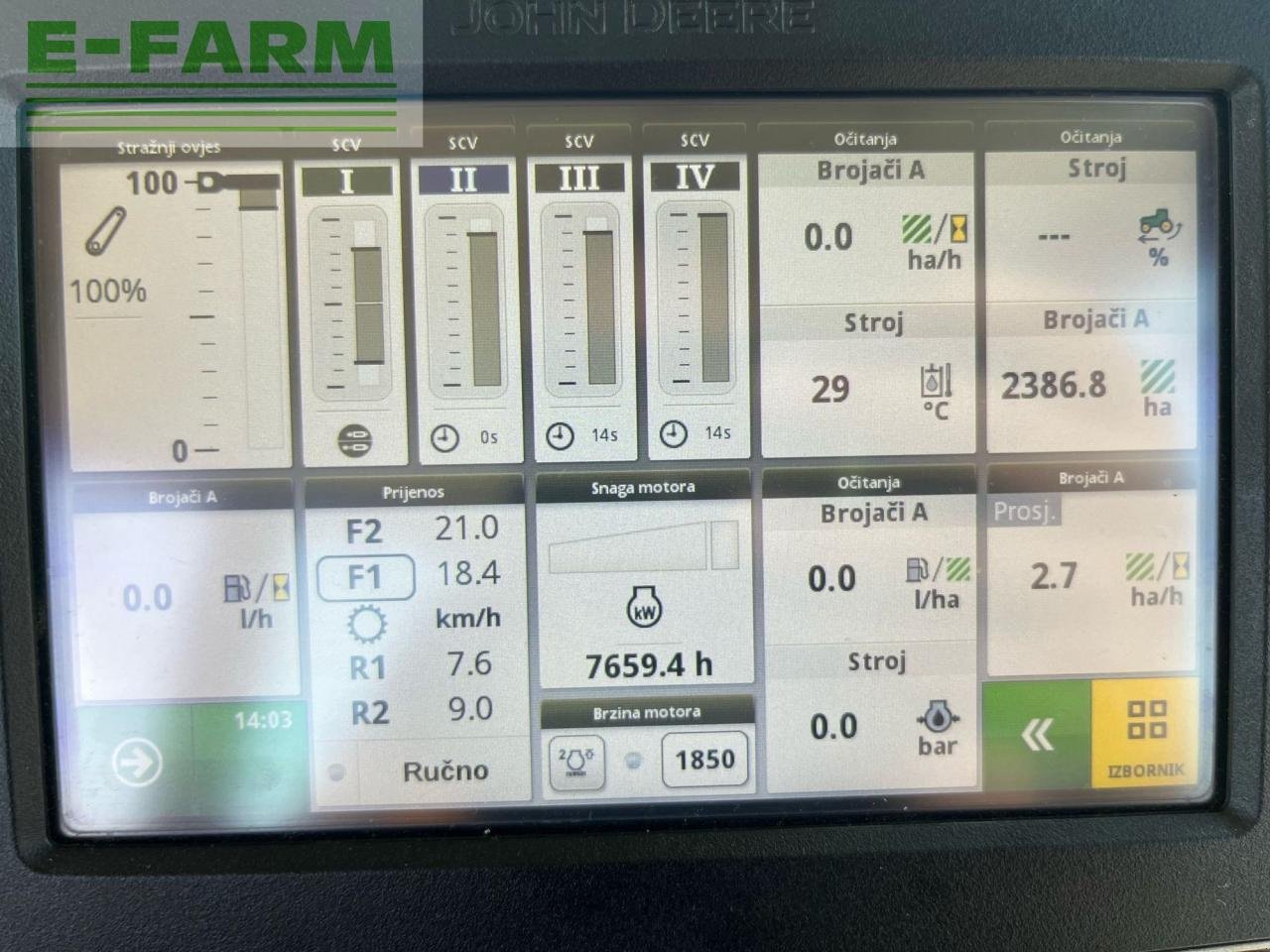 Traktor Türe ait John Deere 9620RX, Gebrauchtmaschine içinde OSIJEK (resim 8)
