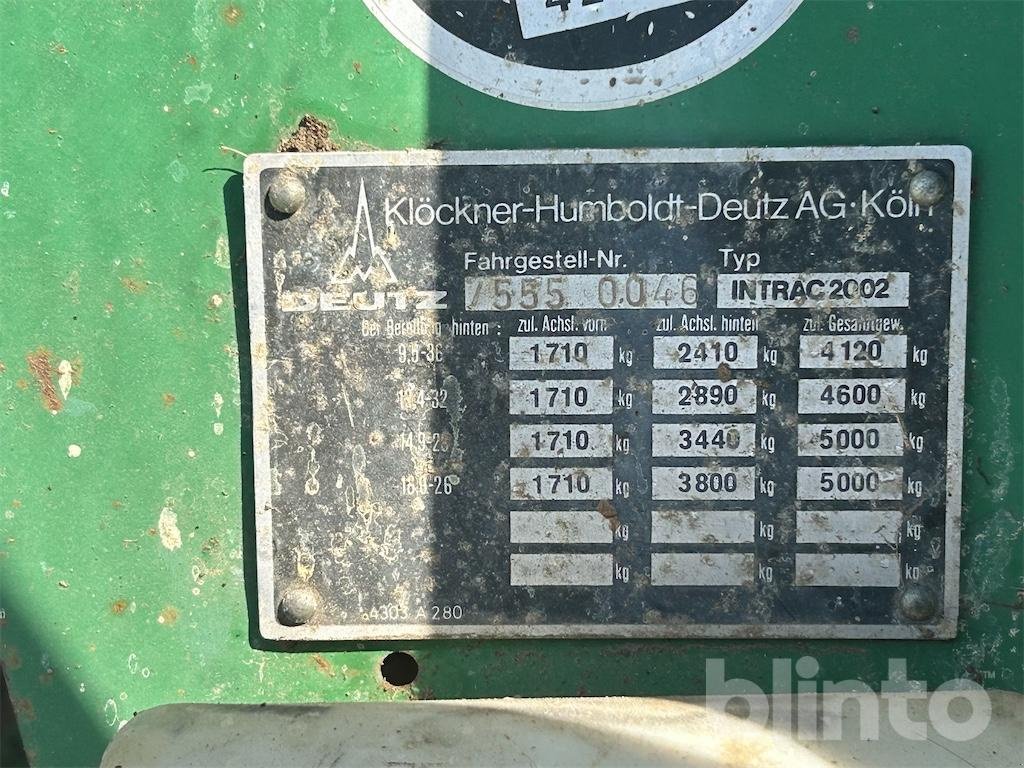 Traktor Türe ait Klöckner Intrac 2002, Gebrauchtmaschine içinde Düsseldorf (resim 5)