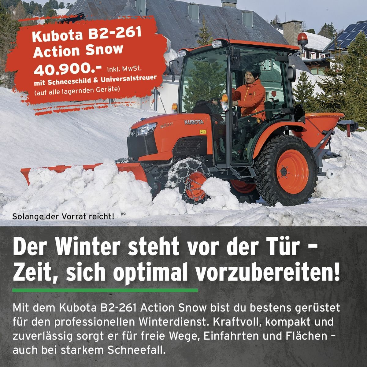 Traktor Türe ait Kubota B2-261 Action Snow, Neumaschine içinde Bergheim (resim 2)