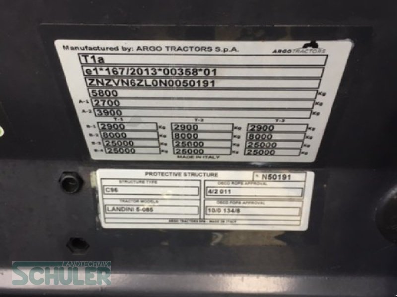 Traktor des Typs Landini 5-085, Neumaschine in St. Märgen (Bild 8)