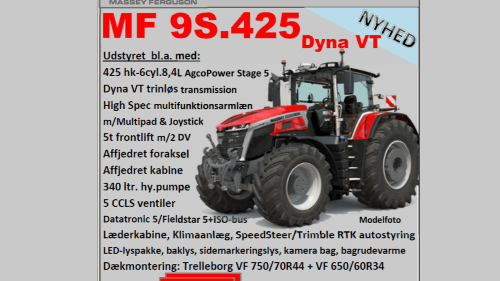 Traktor от тип Massey Ferguson 9S.425 Dyna VT Exclusive, Gebrauchtmaschine в Ringe (Снимка 2)