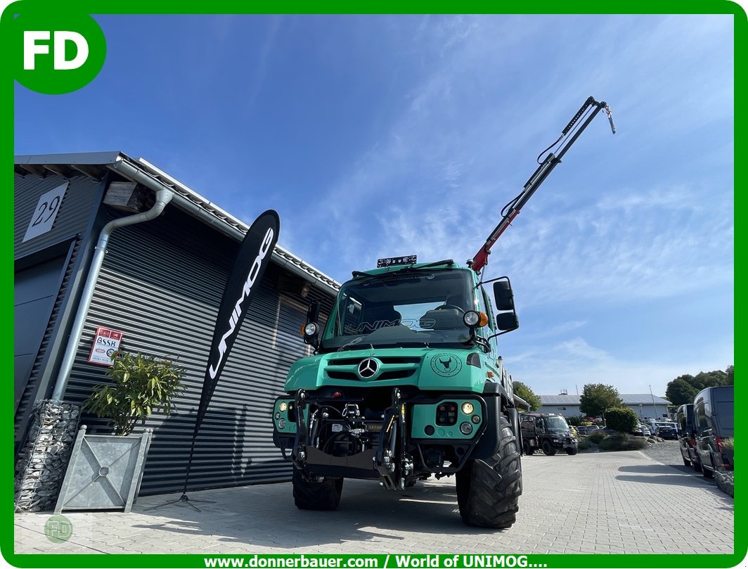 Traktor типа Mercedes-Benz Unimog U318 mit Ladekran zum Wechseln, nur 7500 kg, Traumzustand , Holzgreifer , Finanzierung mgl., Gebrauchtmaschine в Hinterschmiding (Фотография 11)