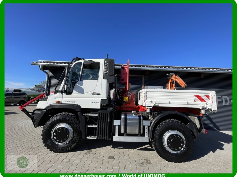 Traktor от тип Mercedes-Benz Unimog U427 mit Werner Seilwinde, Kran , Ideal für Forst , THW , Bergedienst uvm., Gebrauchtmaschine в Hinterschmiding
