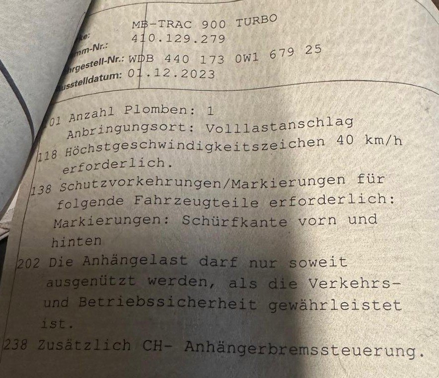 Traktor du type Mercedes 900 Turbo, Gebrauchtmaschine en Regensdorf (Photo 7)