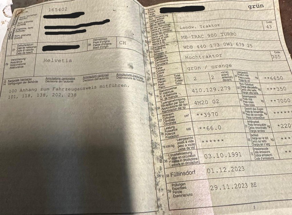 Traktor du type Mercedes 900 Turbo, Gebrauchtmaschine en Regensdorf (Photo 6)