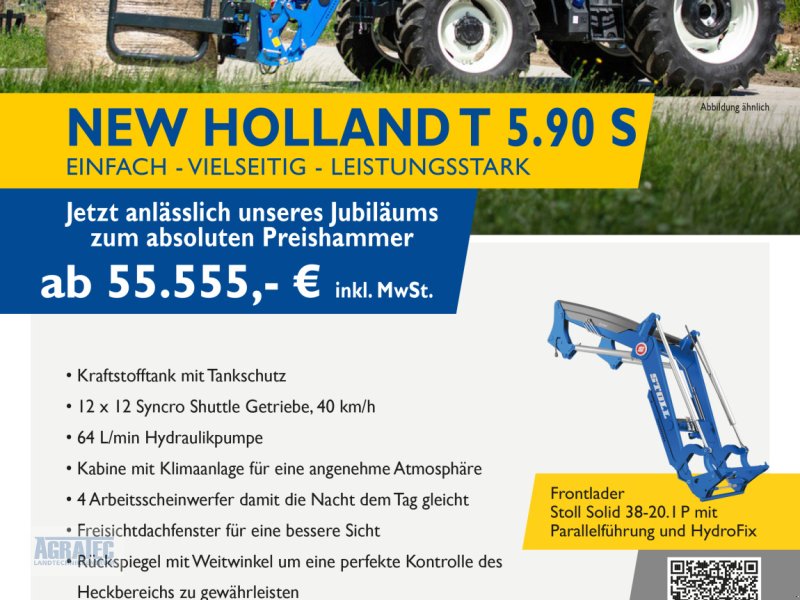 Traktor des Typs New Holland T 5.90 S AKTION, Neumaschine in Salching bei Straubing (Bild 1)