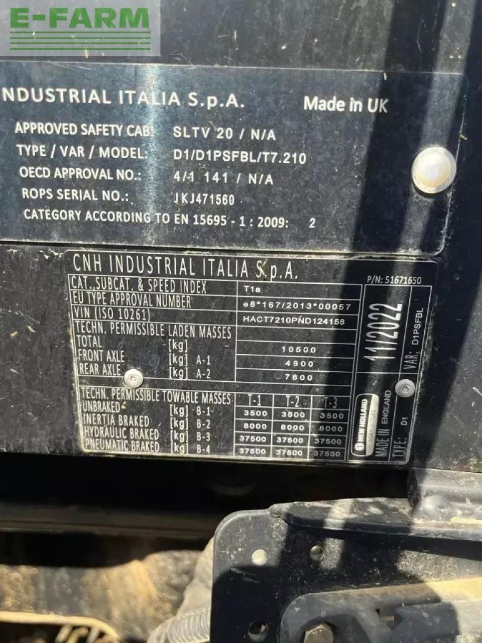 Traktor typu New Holland t7.210, Gebrauchtmaschine w CHAUVONCOURT (Zdjęcie 5)