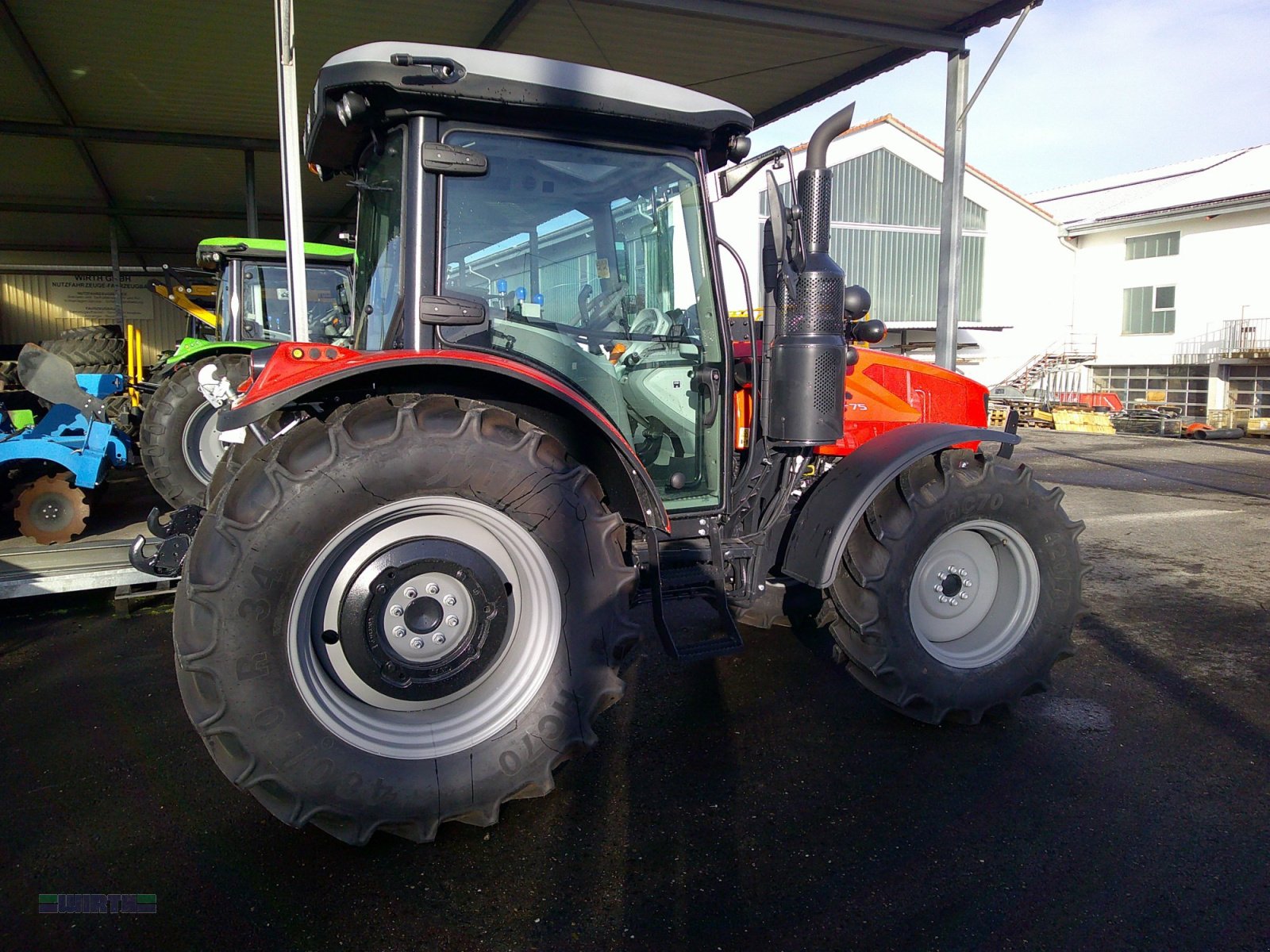 Traktor del tipo Same Deutz-Fahr Explorer 75 Natural GS, Komfortkabine mit Beifahrersitz, 40 km/h, mit Stoll.Industrielader 38-20 P, Einhebelsteuergerät, Anbauteile montiert, Neumaschine In Buchdorf (Immagine 11)