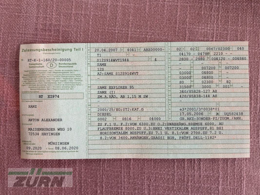 Traktor типа Same Explorer 95, Gebrauchtmaschine в Kanzach (Фотография 30)