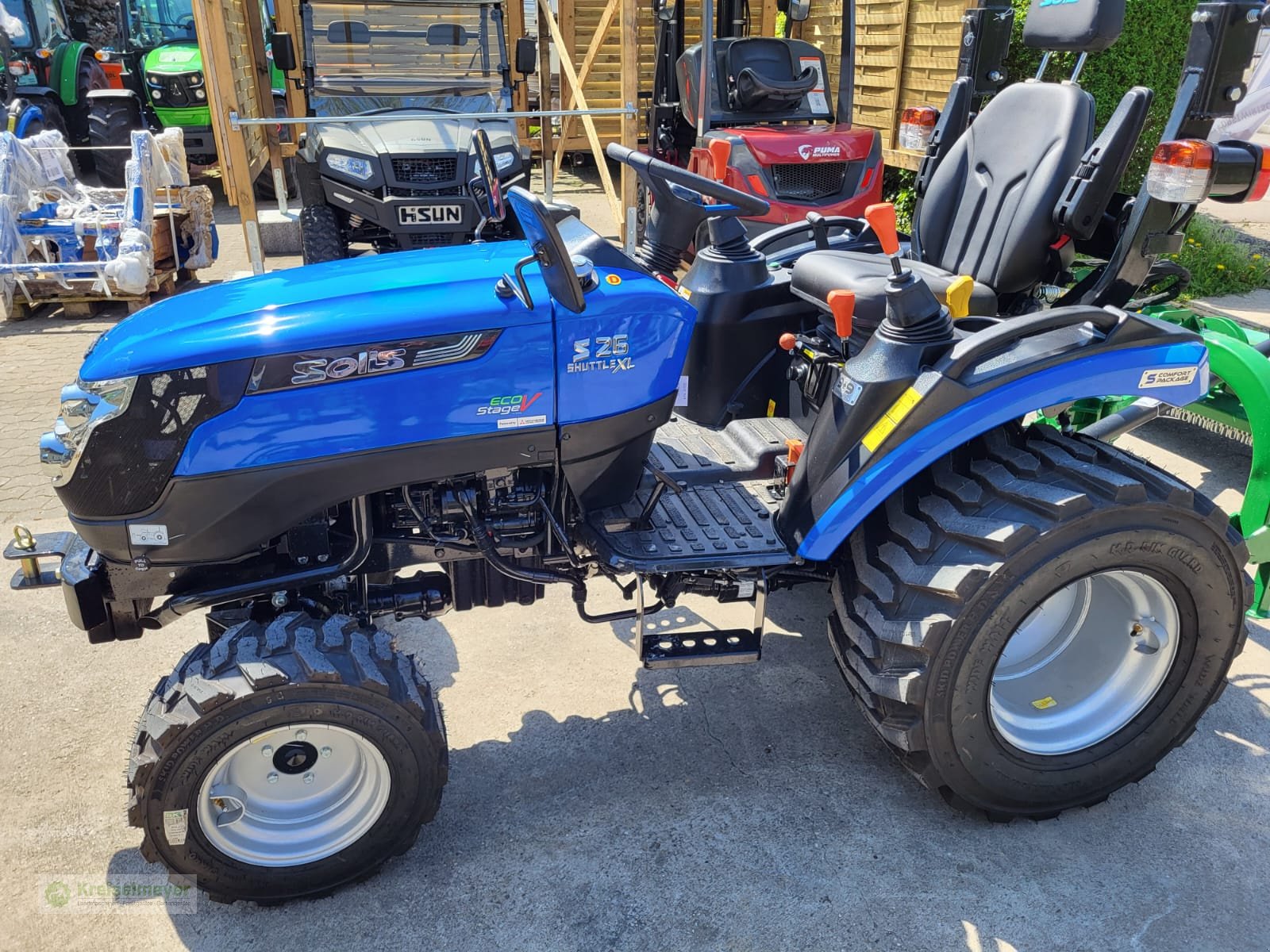 Traktor typu Solis 26 9+9 mit Ausliegemulcher 125cm + Industriereifen + Straßenzulassung NEU Allrad, Neumaschine v Feuchtwangen (Obrázek 16)