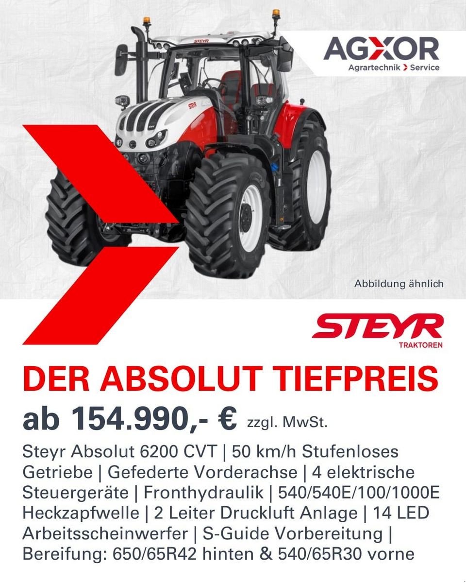 Traktor типа Steyr 6200 Absolut CVT, Gebrauchtmaschine в Harmannsdorf (Фотография 1)