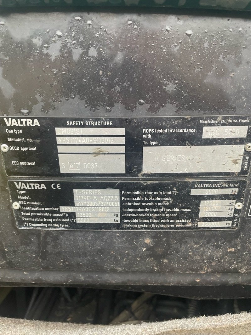 Traktor типа Valtra T 174 E, Gebrauchtmaschine в Plau am See / OT Klebe (Фотография 8)