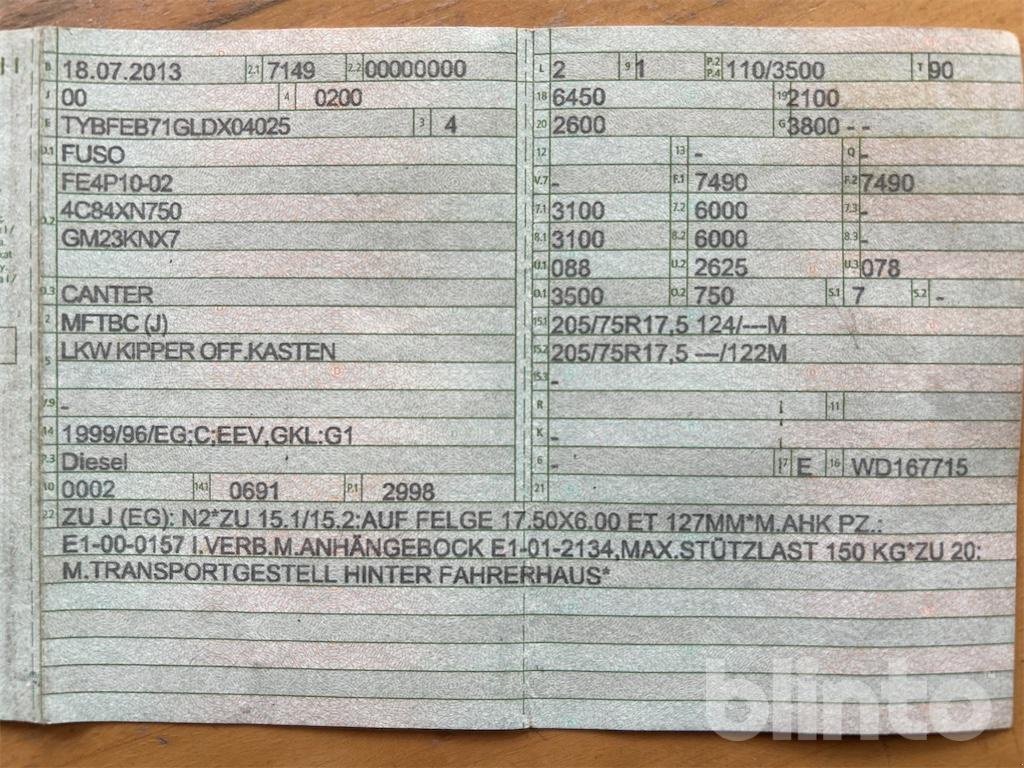 Tridemkipper of the type Fuso Canter, Gebrauchtmaschine in Düsseldorf (Picture 7)