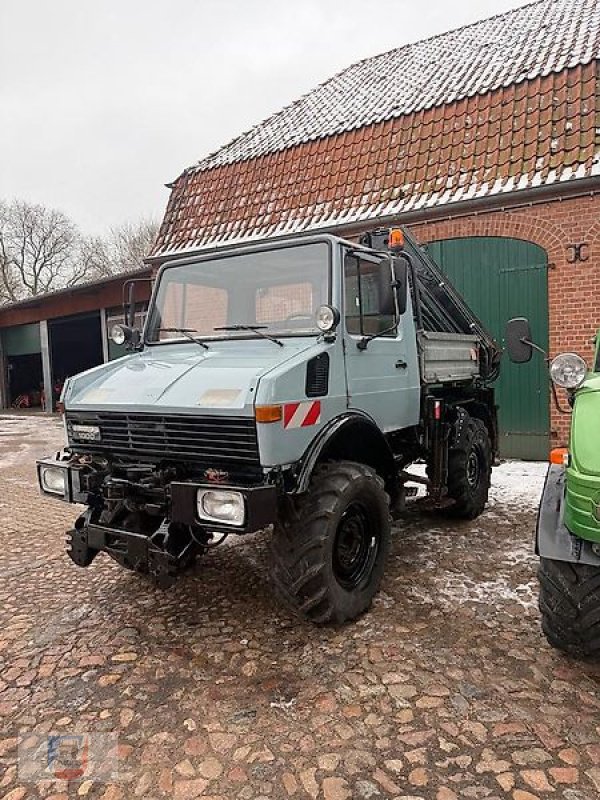 Unimog des Typs Mercedes-Benz U1000 Kran Atlas Zapfwelle 60 Km/h Ackerstolle MwSt., Gebrauchtmaschine in Fitzen (Bild 2)