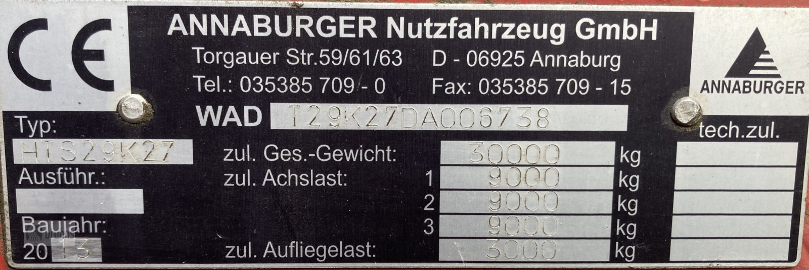 Vakuumfass des Typs Annaburger HTS 29K.27 Tridem - Güllefass Bj. 2013, Gebrauchtmaschine in Karstädt (Bild 9)