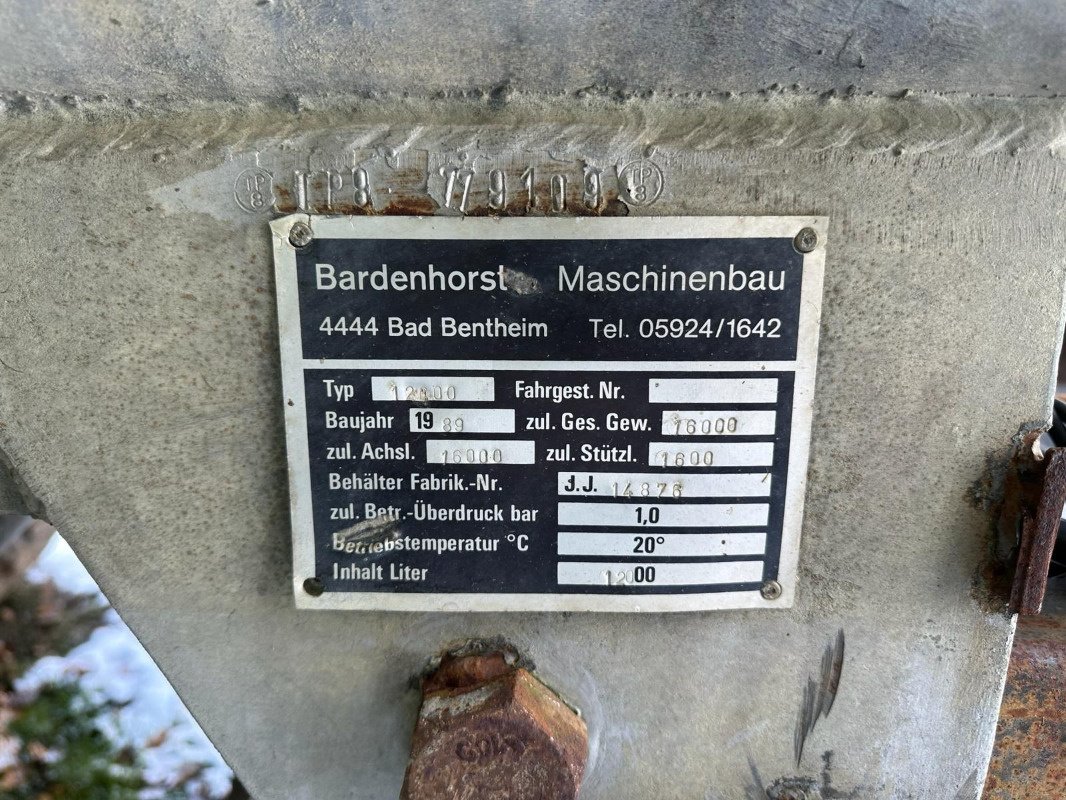 Vakuumfass tip Bardenhorst 12000, Gebrauchtmaschine in Elmenhorst-Lanken (Poză 6)
