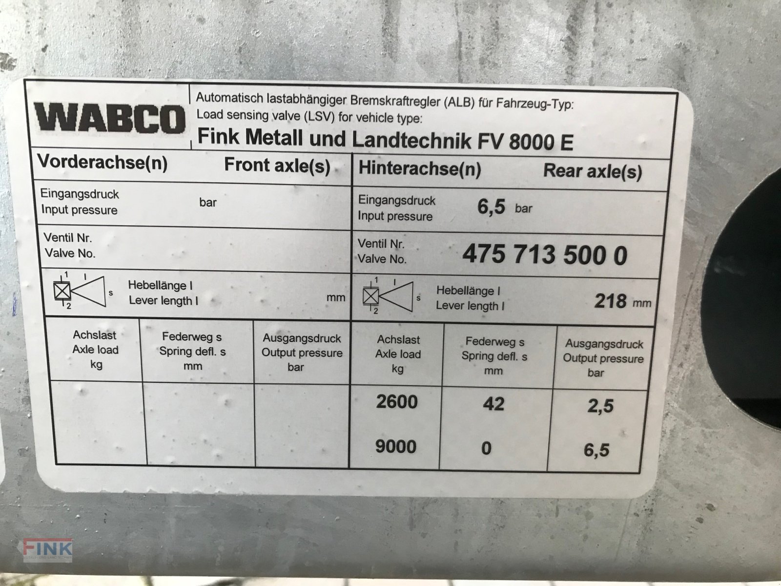 Vakuumfass des Typs FINK Metall- und Landtechnik FV 8000 E, Neumaschine in Burgberg-Häuser (Bild 20)