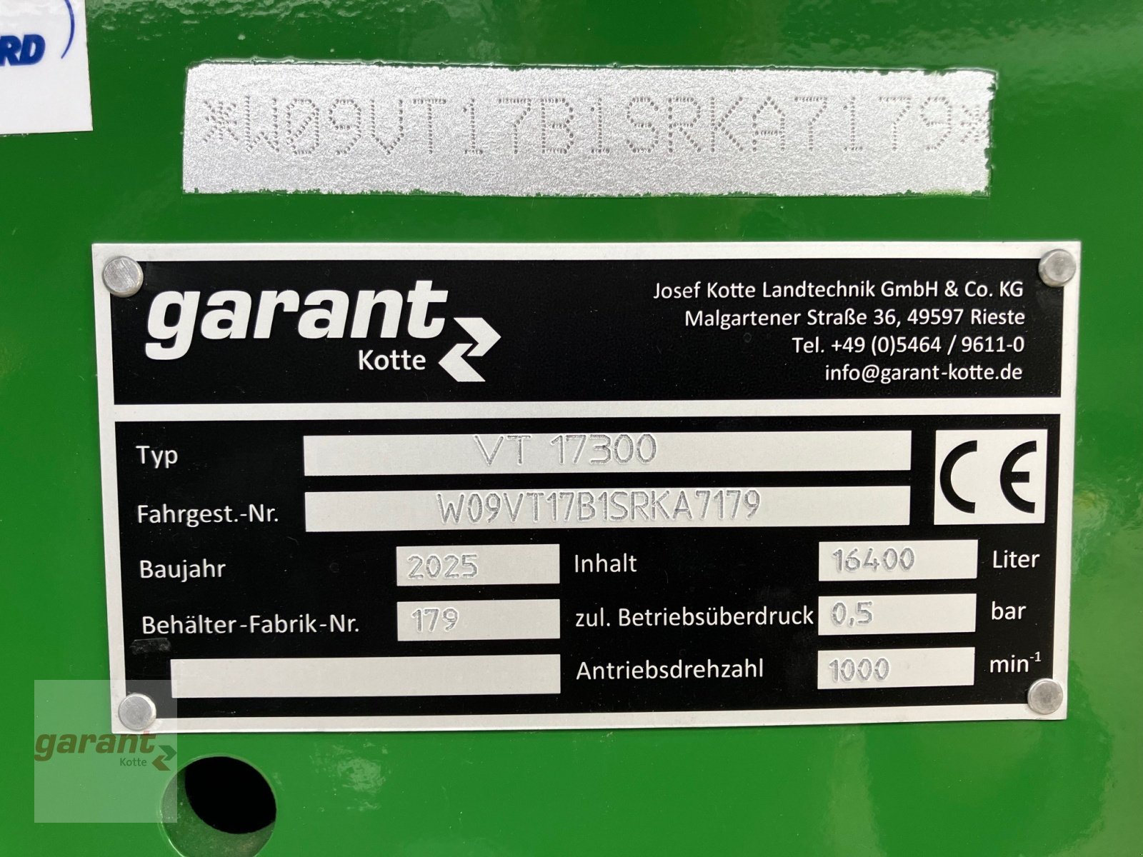 Vakuumfass des Typs Garant Kotte VT 17.300, Neumaschine in Rieste (Bild 9)