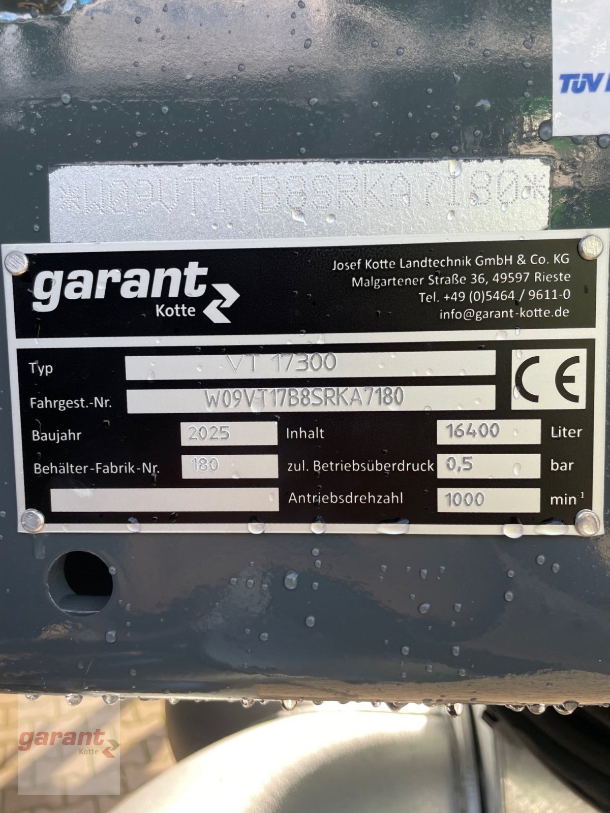 Vakuumfass des Typs Garant Kotte VT 17.300, Neumaschine in Rieste (Bild 13)