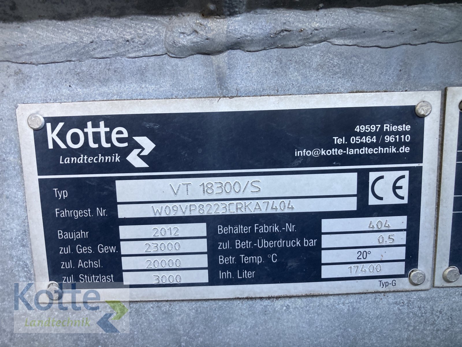 Vakuumfass des Typs Garant Kotte VT 18300, Gebrauchtmaschine in Rieste (Bild 13)