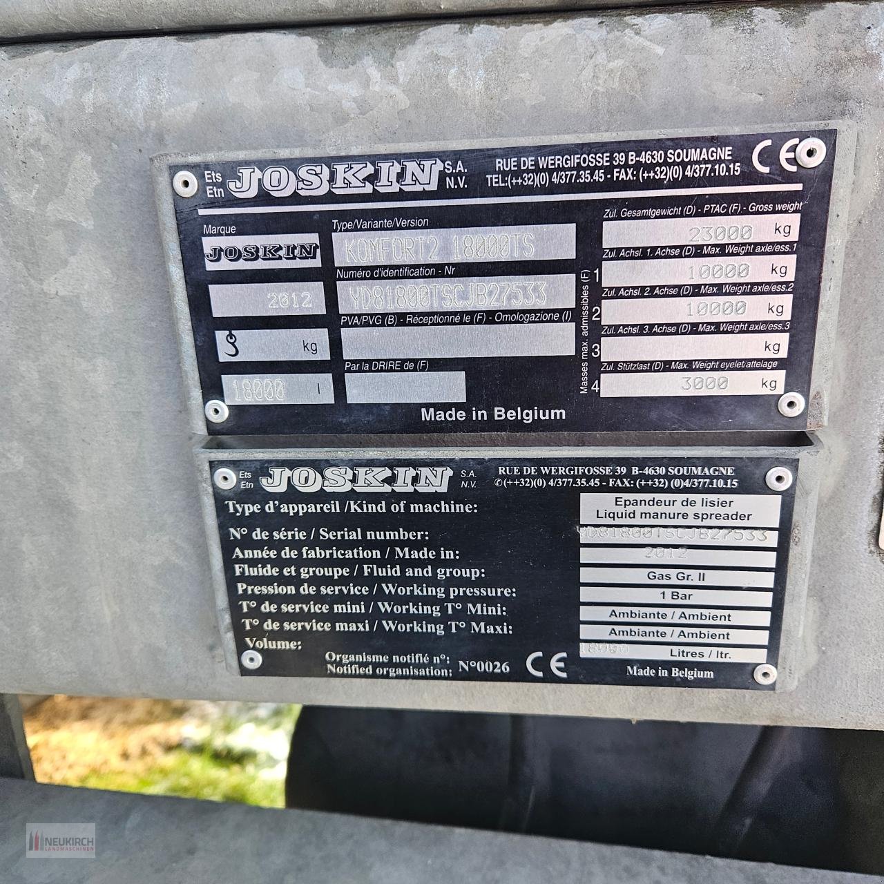 Vakuumfass типа Joskin Komfort 2          18000 TS, Gebrauchtmaschine в Delbrück-Westenholz (Фотография 8)