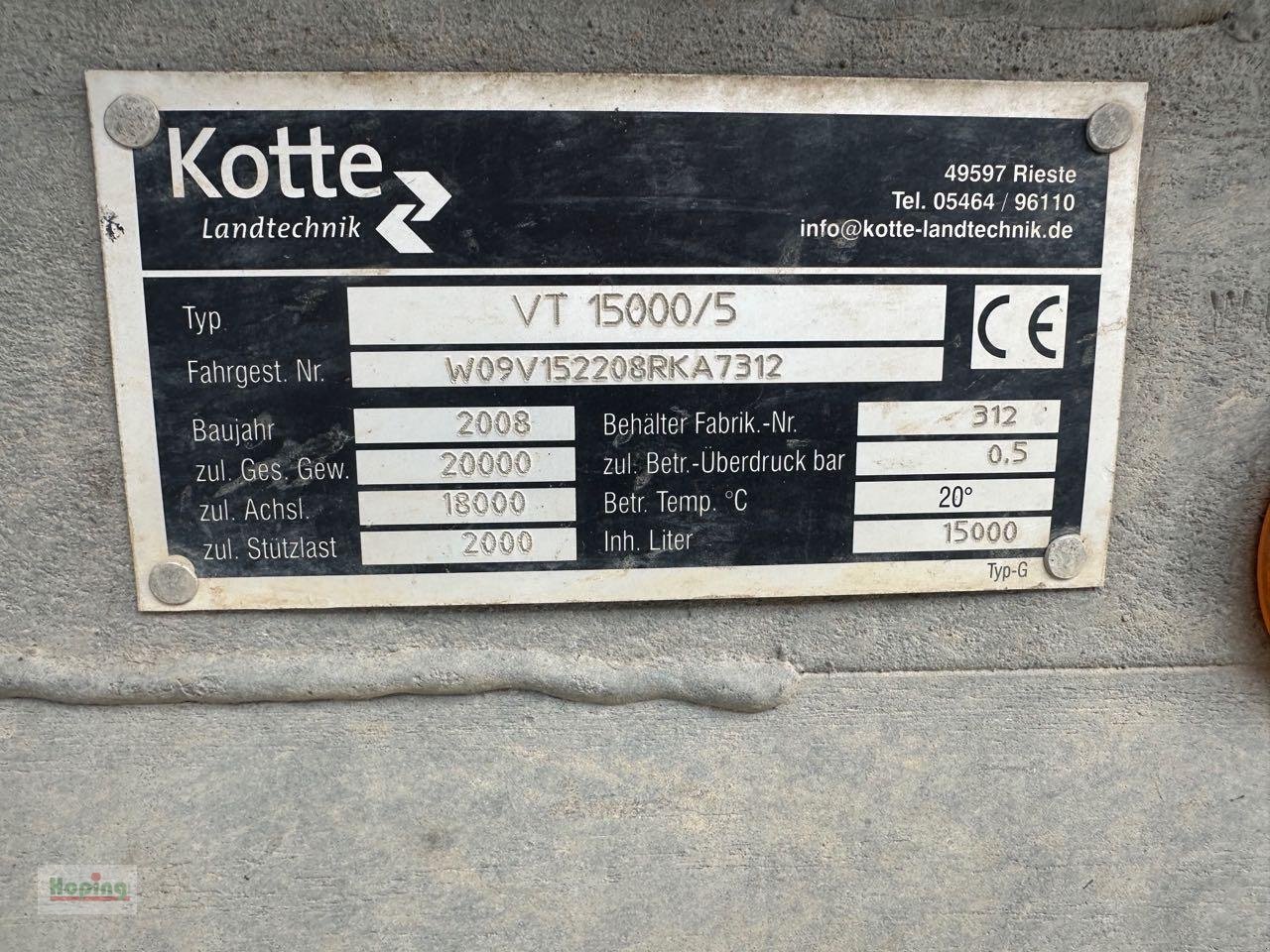 Vakuumfass des Typs Kotte VT 15000/5, Gebrauchtmaschine in Bakum (Bild 16)