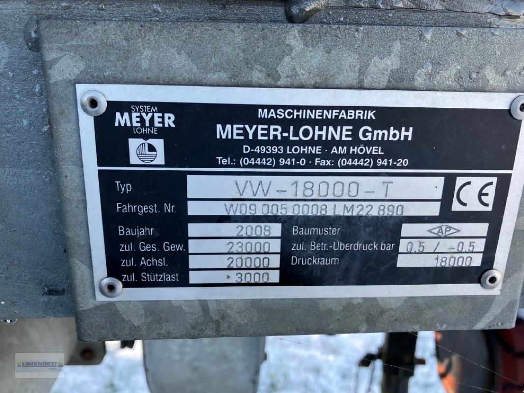 Vakuumfass des Typs Meyer Lohne VT 18000, Gebrauchtmaschine in Aurich (Bild 13)