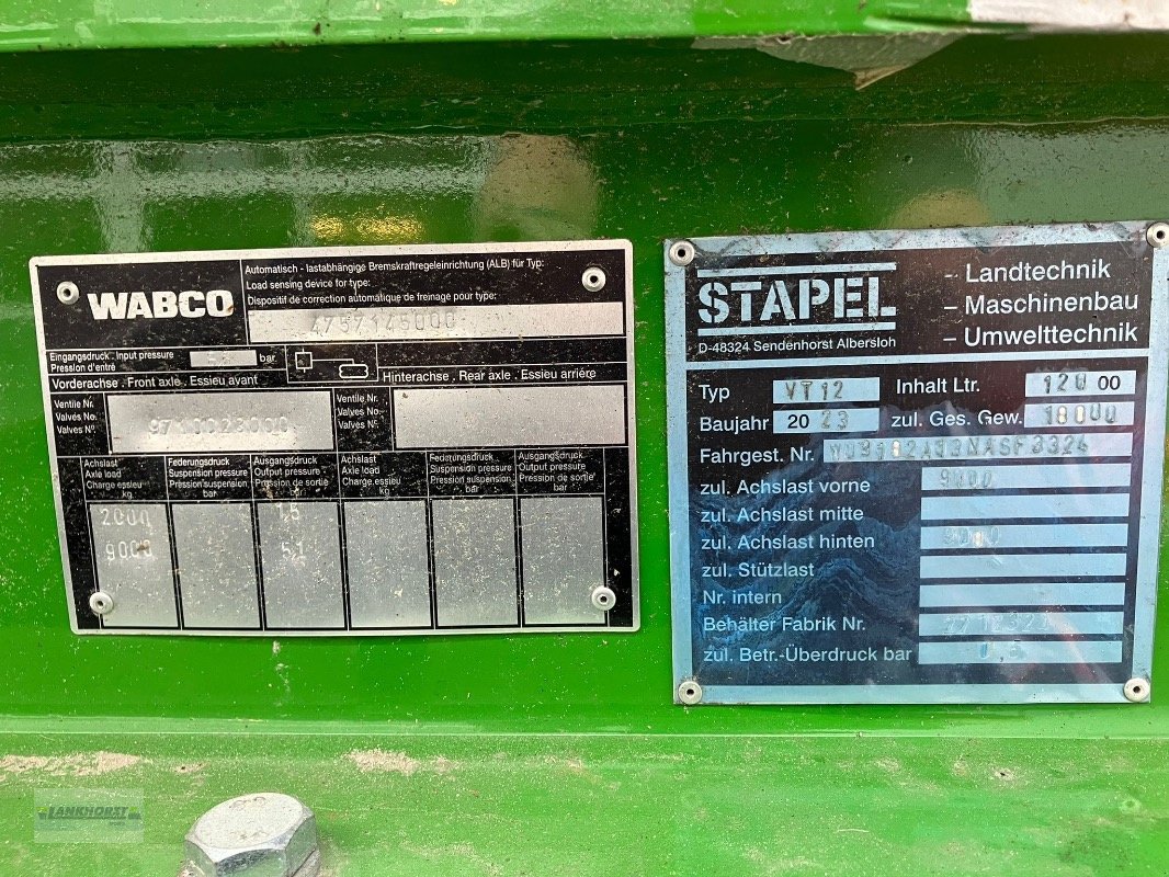 Vakuumfass a típus Stapel VT 14.000 LTR. Tandem, Neumaschine ekkor: Wiefelstede-Spohle (Kép 5)
