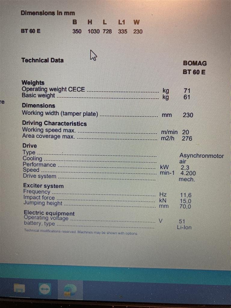 Vibrations-Stampfer des Typs Bomag BT 60E Elstamper/jordloppe med batteripakke og lader, Gebrauchtmaschine in Roslev (Bild 15)