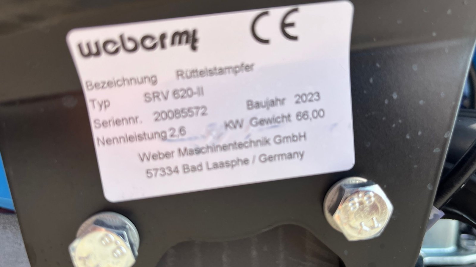 Vibrations-Stampfer del tipo Weber-Hydraulik SRV 620 NY Weber jordloppe, Gebrauchtmaschine In Rønnede (Immagine 10)