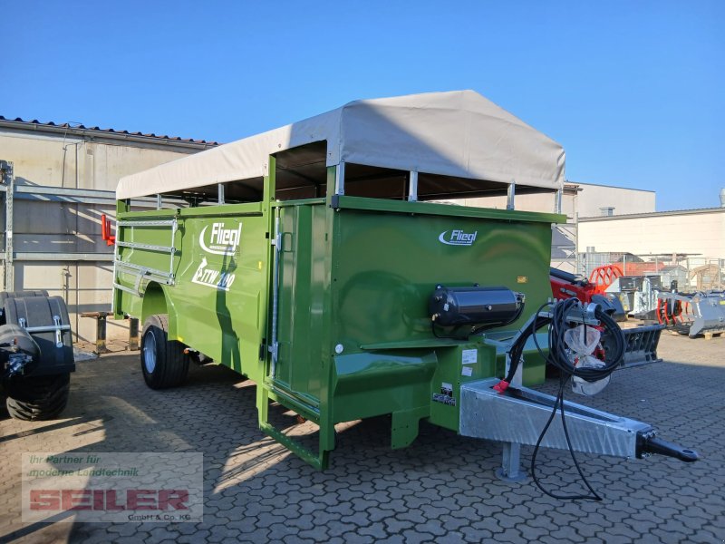Viehanhänger tipa Fliegl TTW 100 Einachs, Neumaschine u Ansbach