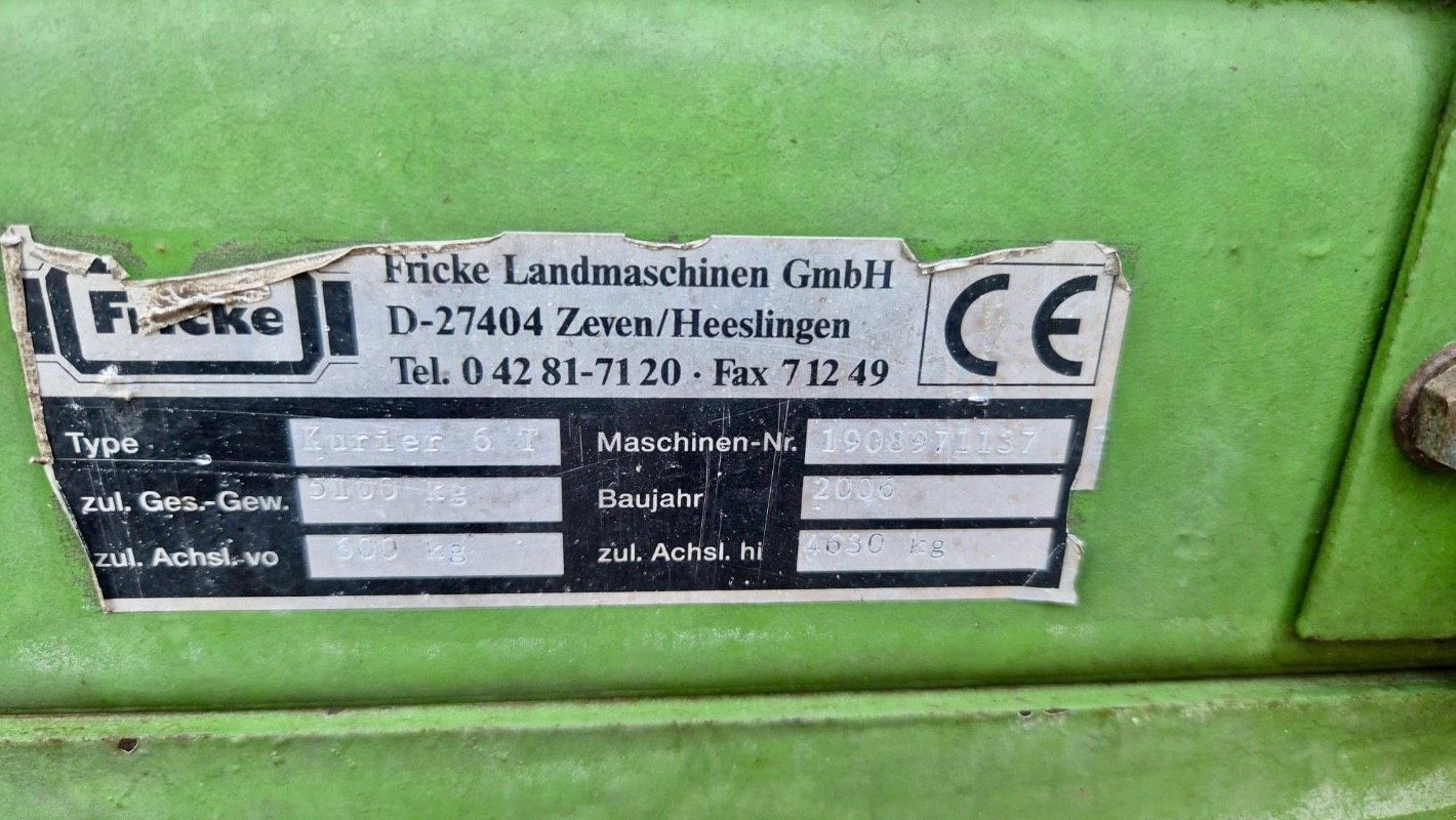 Viehanhänger typu Fricke Kurier 6 T, Gebrauchtmaschine v Liebenwalde (Obrázek 2)