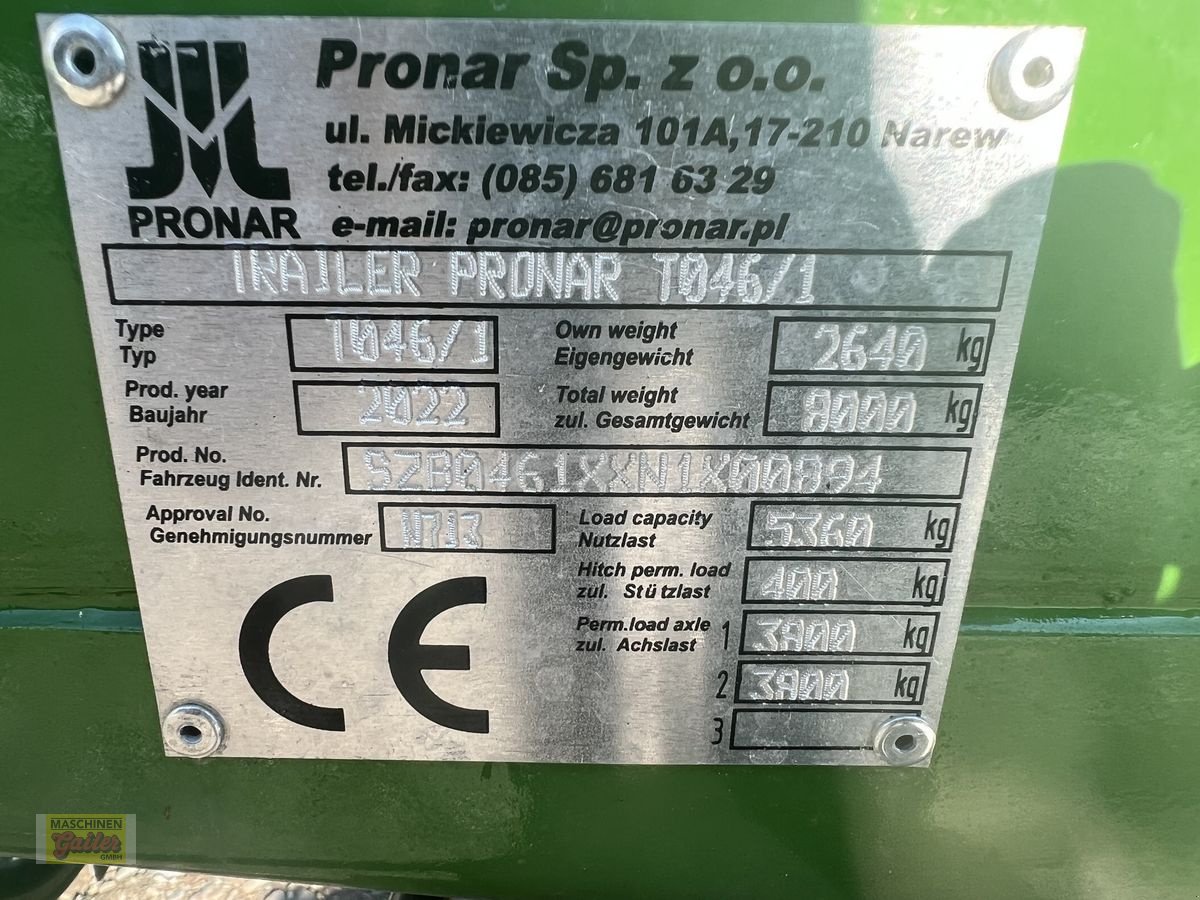 Viehanhänger des Typs PRONAR Pronar T046/1 (Kurier10) mit Stahlaufbau, Neumaschine in Kötschach (Bild 7)