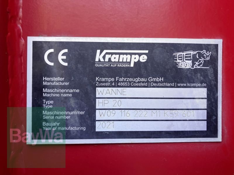 Wannenkipper typu Krampe HP 20 CARRIER, Gebrauchtmaschine v Großweitzschen  (Obrázok 14)