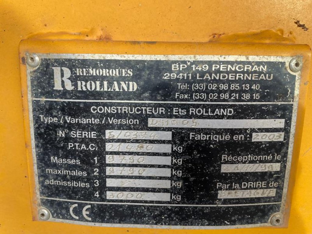 Wannenkipper типа Rolland TURBOVRAC 23-34, Gebrauchtmaschine в JOSSELIN (Фотография 6)