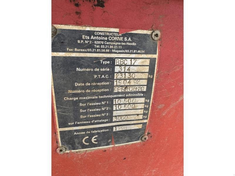 Wannenkipper des Typs Sonstige BBC17, Gebrauchtmaschine in Wargnies Le Grand (Bild 7)