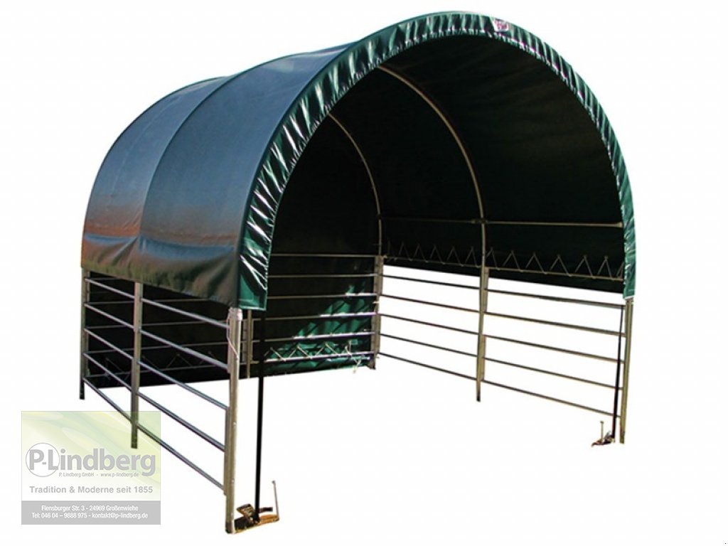 Weidezelt des Typs P.Lindberg GmbH Unterstand 3 x 3 x 2,8 m Halle Winddicht PVC-Plane 610 Gramm/ m² Weidezelt Lager UV, Neumaschine in Großenwiehe (Bild 5)