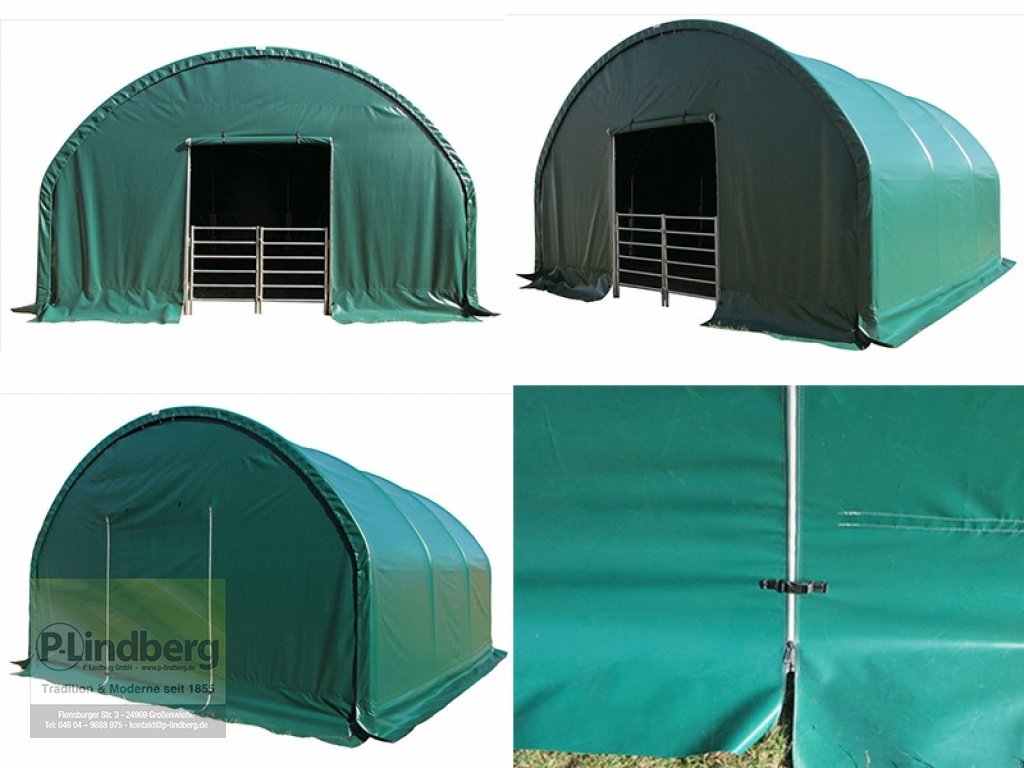 Weidezelt des Typs P.Lindberg GmbH Unterstand 6 x 6 x 3,7m Halle Weidezelt Witterungsschutz Schneelast Windlast UV, Neumaschine in Großenwiehe (Bild 1)