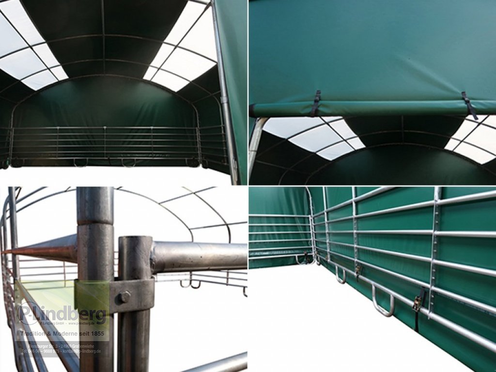 Weidezelt des Typs P.Lindberg GmbH Unterstand 8 x 8 x 4 m Weidezelt Witterungsschutz Schneelast Windlast 650 g/m², Neumaschine in Großenwiehe (Bild 2)