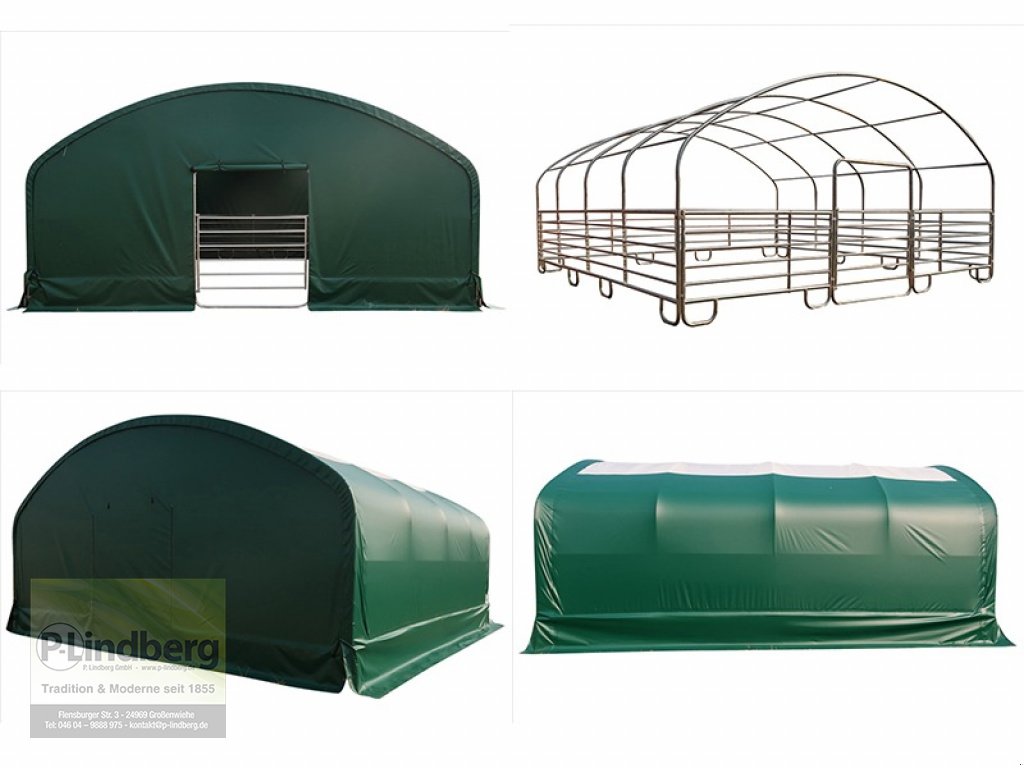 Weidezelt des Typs P.Lindberg GmbH Unterstand 8 x 8 x 4 m Weidezelt Witterungsschutz Schneelast Windlast 650 g/m², Neumaschine in Großenwiehe (Bild 1)