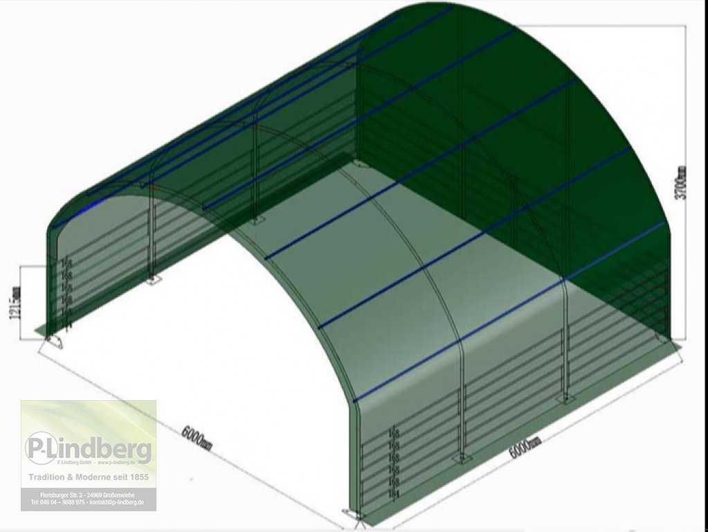 Weidezelt des Typs P.Lindberg GmbH Weidezelt 6 x 6 x 3,7 m PVC-Plane 610 Gramm/ m² Wasserdicht Winddicht UV-Schutz Halle, Neumaschine in Großenwiehe (Bild 4)